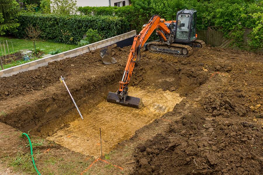 piscine en travaux